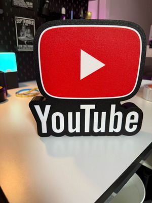 Lightbox 3D print YouTube USB plastic 23x24x3cm new