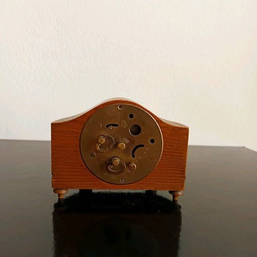 Very old wooden alarm clock used
