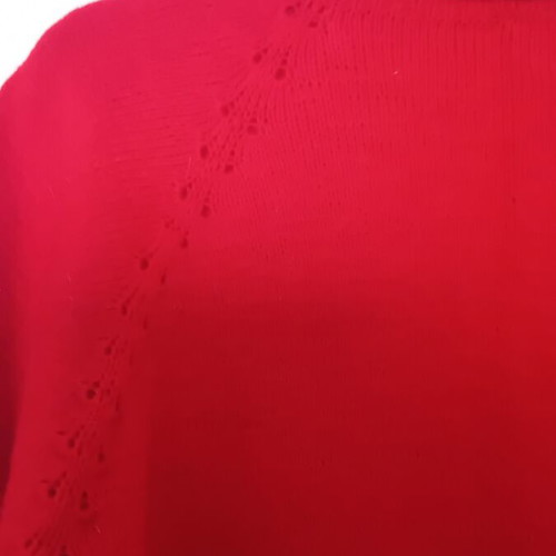Turtleneck Sweater new, 100% wool, red, seamless French knit