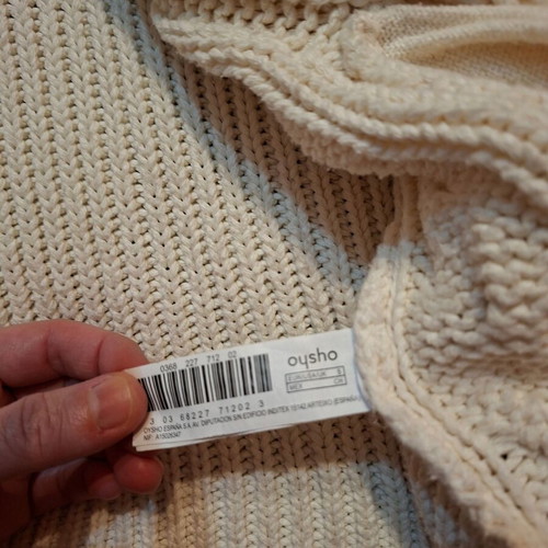 Ousho knitted cardigan like new, beige, fits small to large