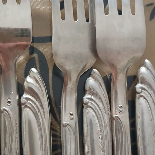 Set of 12 forks silver plated 800 used, very good condition
