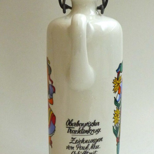 Anton Riemerschmid ceramic liqueur bottle 700ml with Paul Neu Bavarian costume design