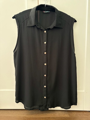 Lipsy oversized sleeveless shirt, size S, like new, black