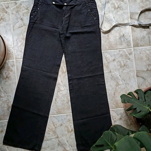 Sei jeans summer pants new, linen, black, size L
