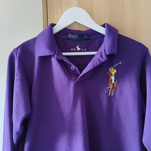 Polo Ralph Lauren Long Sleeve Shirt used, size M, purple, Big Pony