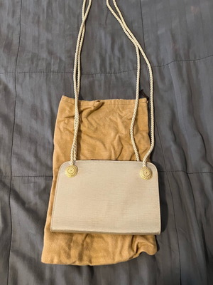 Kalogiou crossbody bag like new, beige fabric