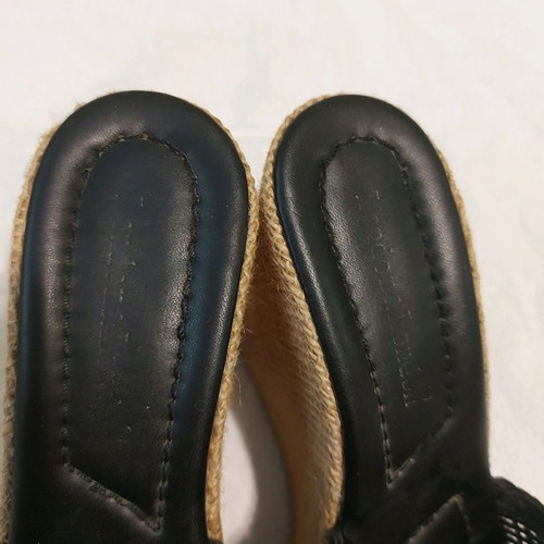 Platform sandals with knitted band black, comfortable, size 40