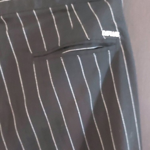 Women's pants new, straight cut, striped silver, sizes XXXS and S