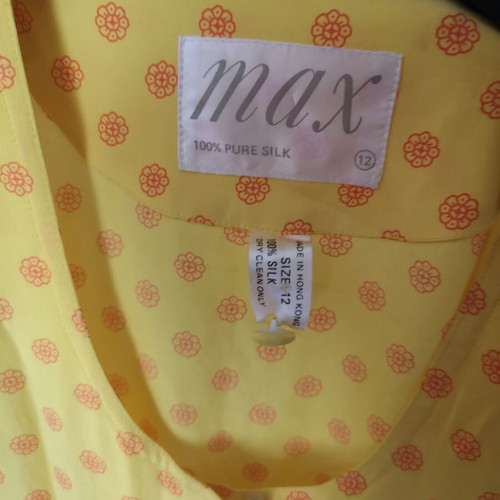 Vintage MAX midi dress 100% pure silk like new, size UK 12