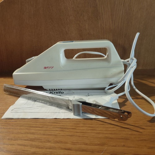 Vintage electric kitchen knife used, double blades, 1990s