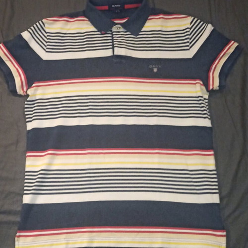 Gant polo shirt used, multicolor, size L in very good condition