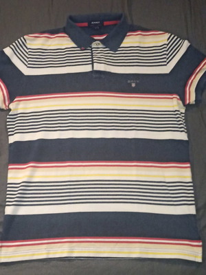 Gant polo shirt used, multicolor, size L in very good condition