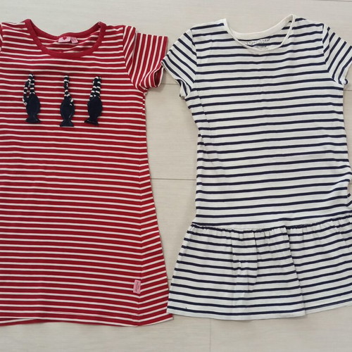 Primark cotton summer dresses for girl up to 7 years like new, blue and red