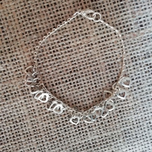 Stainless Steel Bracelet Hearts Silver Color new