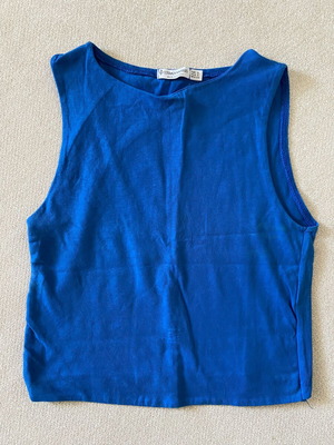 Stradivarius cropped αμάνικο τοπ electric blue σαν καινούργιο, μέγεθος S