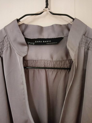 Zara Basic women's blouse, small, grey silver