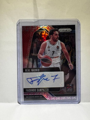 2024-25 Panini Prizm Euroleague Facundo Campazzo Auto 25th Anniversary card new