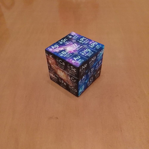 Rubik's Cubes new, set of 3 with world map, playing cards, chemical elements