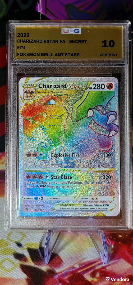 pokemon card 174 172 Charizard VSTAR (2022) Brilliant Stars - 174/172 the trusted official grading guarantees its condition Pokmon Card Charizard Vstar 174/172