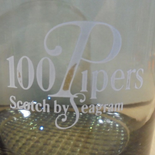 100 Piper's Scotch Whisky two promotional lowball glasses like new