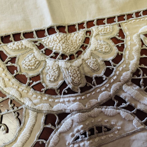 Handmade table runner 57 x 62 cm used