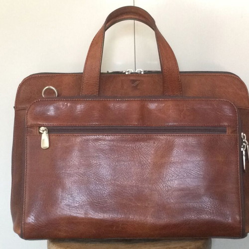 Leather Professional Briefcase M by Mihail like new, brown