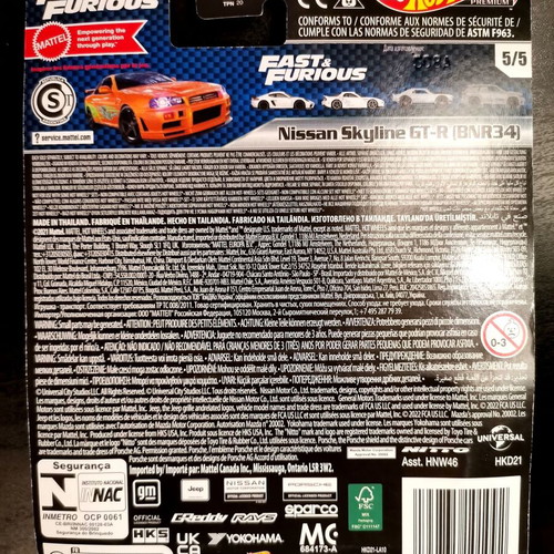 Nissan Skyline GT-R BNR34 Fast and Furious Hot Wheels new, sealed