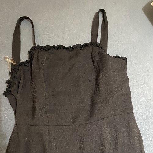 Glamorous black midi dress with open back and side slits