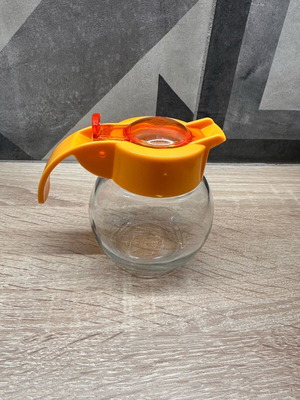 Honey container Herevin honey pot with orange lid like new