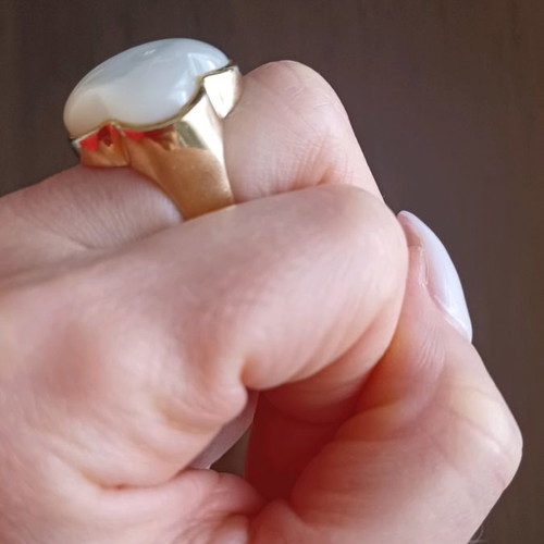Loisir silver gold-plated ring unused, size 51-52
