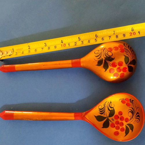 Wooden Russian Hand-Painted Spoons Set of 2, new