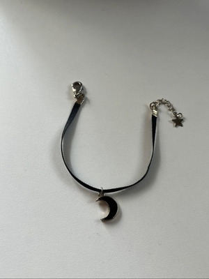 Black bracelet with moon charm new, unworn