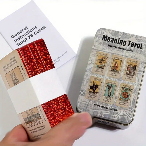 Tarot cards new with 78 cards in metal box