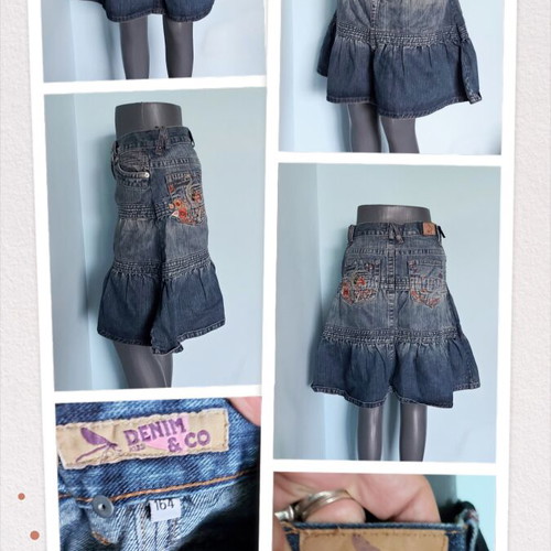 Дънкова пола Denim Kiss & Co с волани като нова