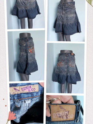 Дънкова пола Denim Kiss & Co с волани като нова