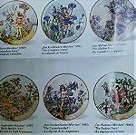  Πιάτα τοίχου Bradex 6 τμ. Villeroy & Boch "Νεράιδες λουλουδιών" δεύτερης έκδοσης, πορσελάνη Γερμανίας bone china 80'-90'.