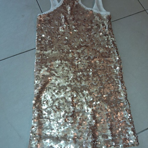 Divina dress beige with gold sequins like new, small