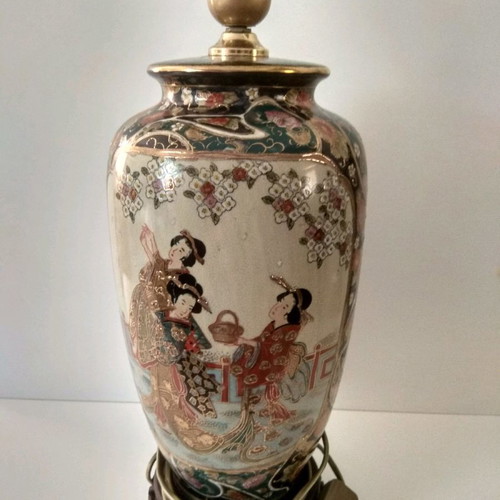 Set of 3 Royal Satsuma decorative porcelain vases used