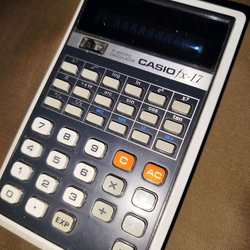 Casio fx-17 vintage calculator used with case