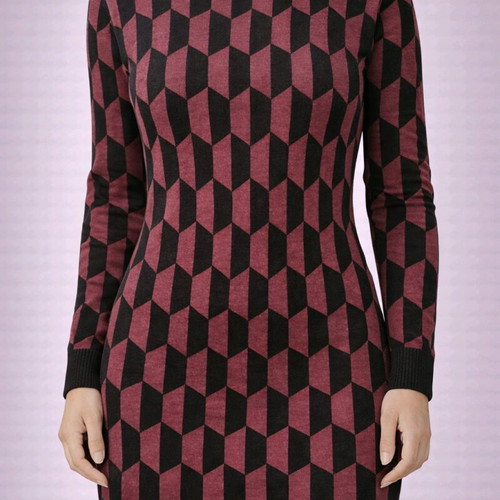 United Colors of Benetton knitted dress with geometric pattern, size S, like new