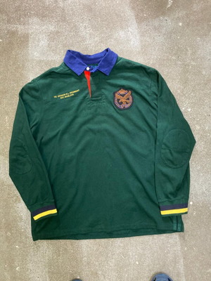 Vintage Polo Ralph Lauren men's XL green blue rugby shirt
