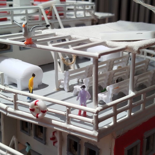 Handmade ferry boat miniature Panagia Thassou