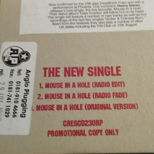 Heavy Stereo Mouse In A Hole Promo 2 CD singles used rock