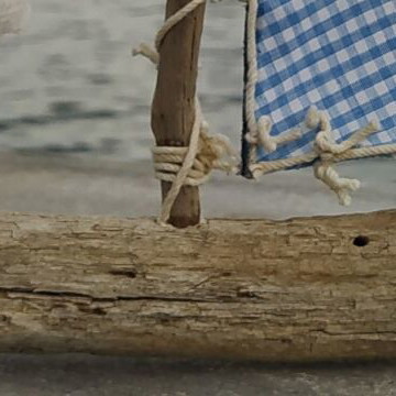 Decorative handmade boat new with driftwood