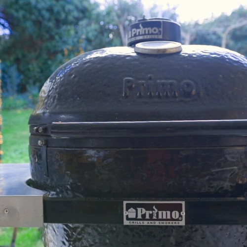Primo Oval XL Ceramic Grill used with accessories