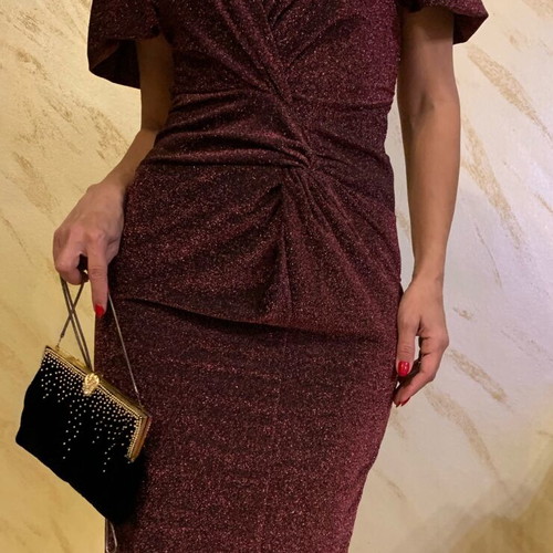 Guess dress new in marsala color with lurex, size M