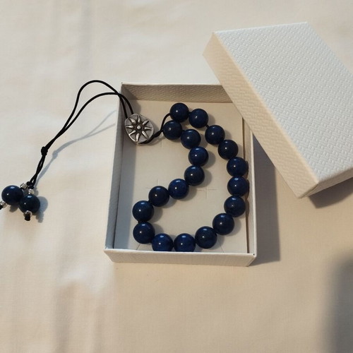 Worry beads with lapis lazuli semiprecious stones new