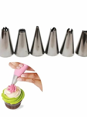 Set of 6 Piping Nozzles for Pastry New