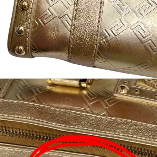 Versace Mirroring Gold Boston Bag