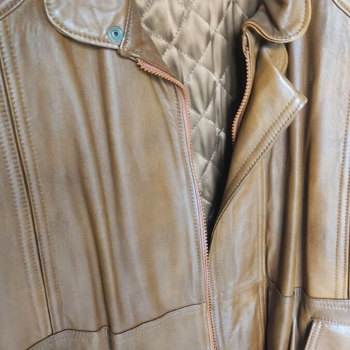 Men's leather jacket like new, brown, sizes M L